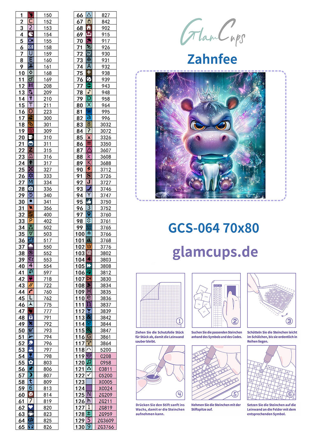 Diamond Painting "Zahnfee by Steinchensuchti" 70cmx80cm