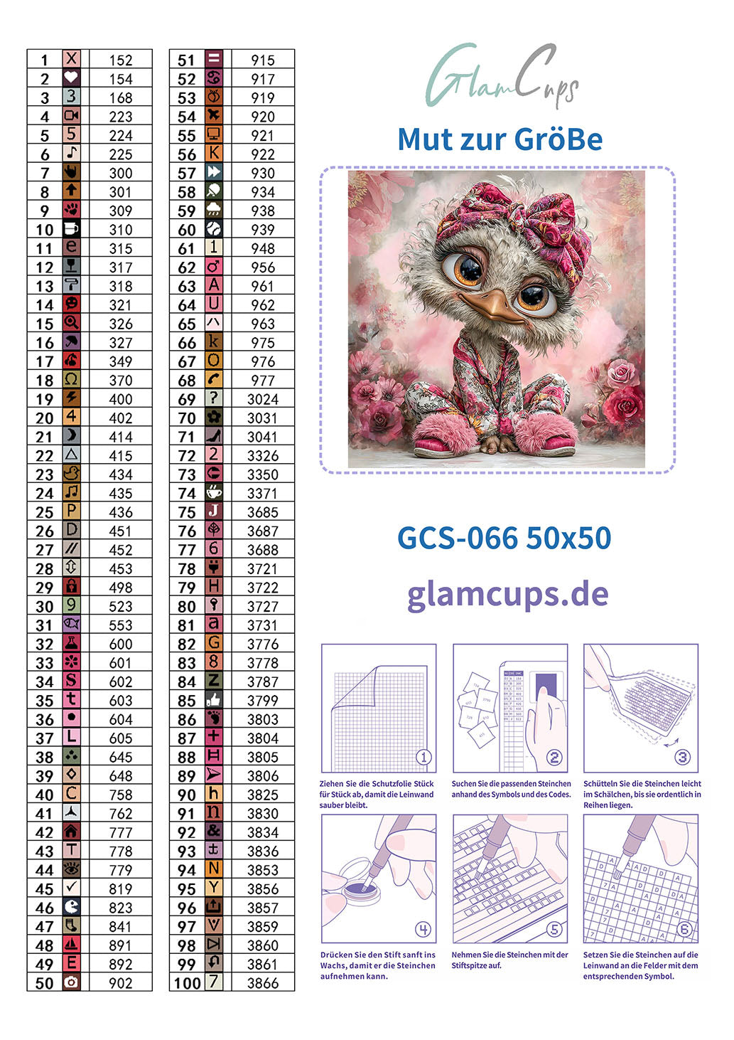 Diamond Painting "Mut zur Größe" 50x50cm