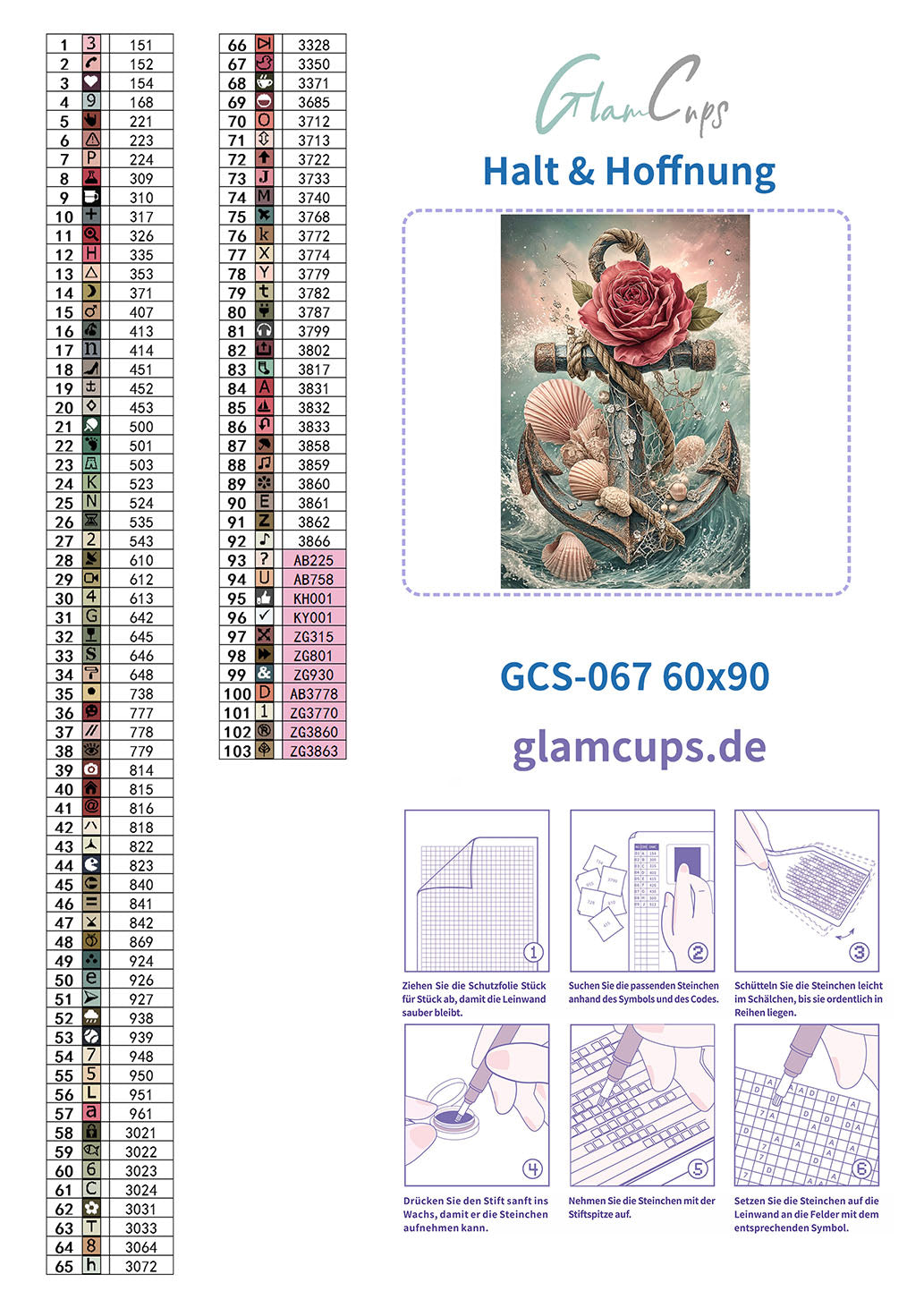 Diamond Painting "Halt und Hoffnung by LEXXA" 60x90cm
