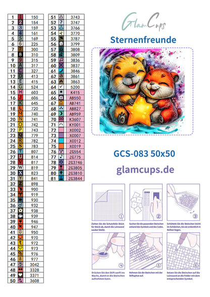 Diamond Painting "Sternenfreunde" (50x50cm) by Steinchensuchti