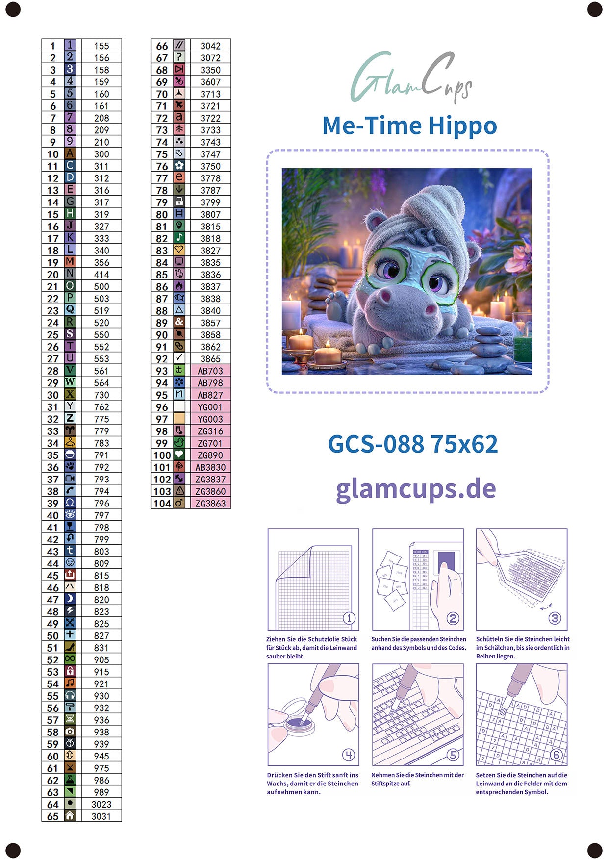 Vorbestellen: Diamond Painting "MeTime Hippo " (75x62) by Steinchensuchti
