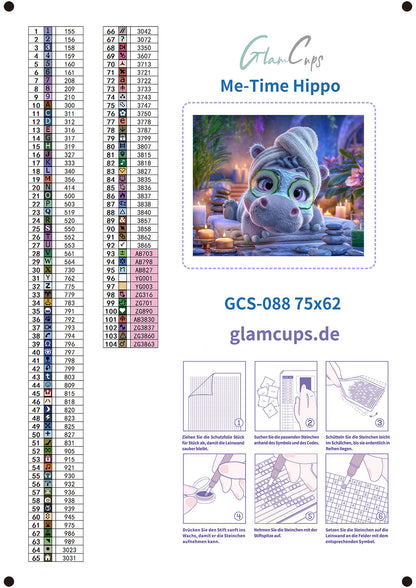 Vorbestellen: Diamond Painting "MeTime Hippo " (75x62) by Steinchensuchti