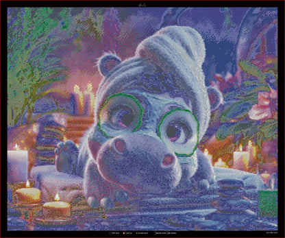 Vorbestellen: Diamond Painting "MeTime Hippo " (75x62) by Steinchensuchti