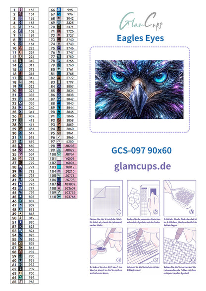 Diamond Painting "Adlerblick " (60x90) by Snowi (Symbole gedreht)