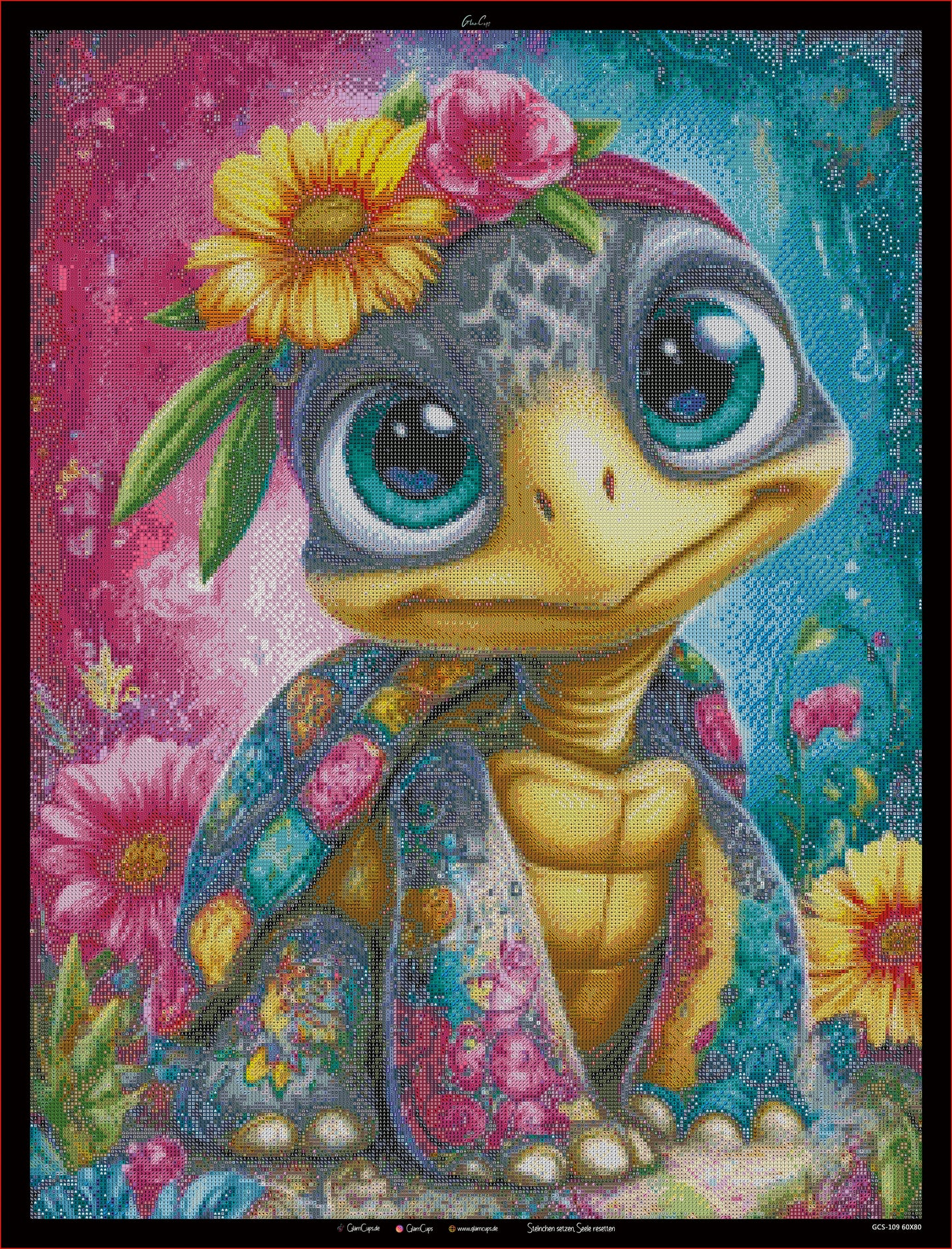 Diamond Painting "Turtle Bloom" by Lexxa 60x80cm