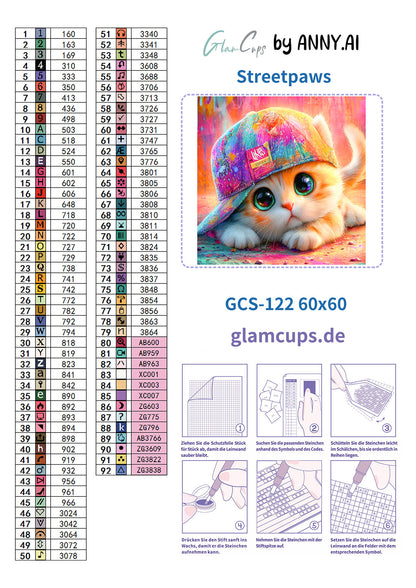 Diamond Painting "Streetpaws" 60x60cm by Anny