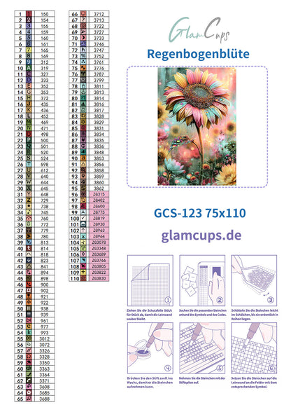 Diamond Painting "Regenbogenblüte" (75x110) by Glammy