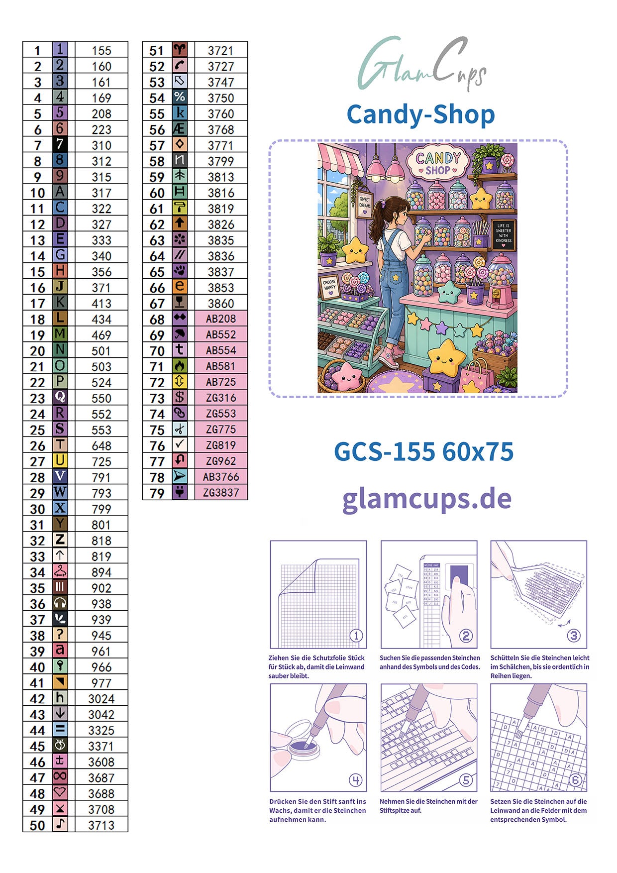 Diamond Painting Art Edition "Candy-Shop"  60x75cm