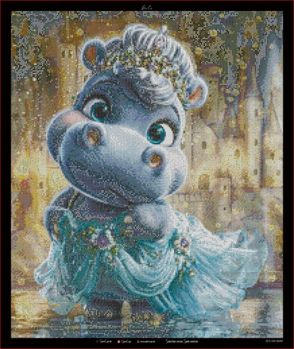 Diamond Painting "Sissi Hippo " (50x60cm) by Steinchensuchti