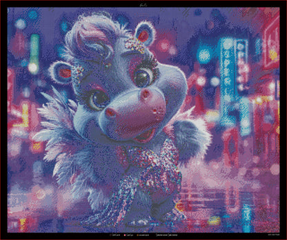 Diamond Painting "Drag Queen Hippo " (75x62) by Steinchensuchti