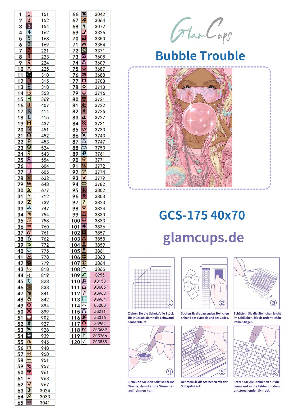 Diamond Painting "Bubble Trouble" (39,5x70) by Glammy