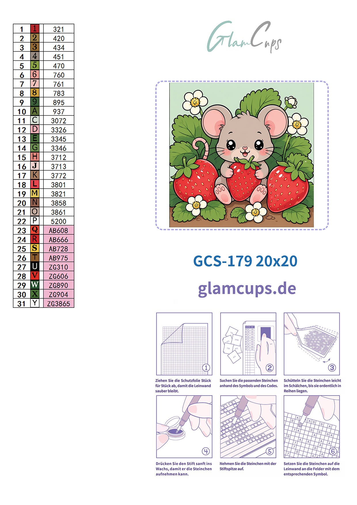 Vorbestellen: Diamond Painting "Maus" by Glammy 20x20cm