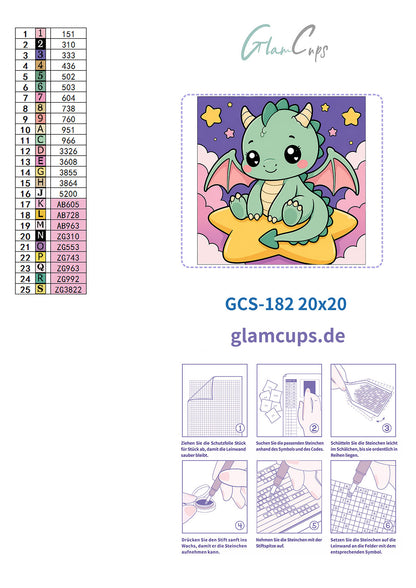 Vorbestellen: Diamond Painting "Drache" by Glammy 20x20cm