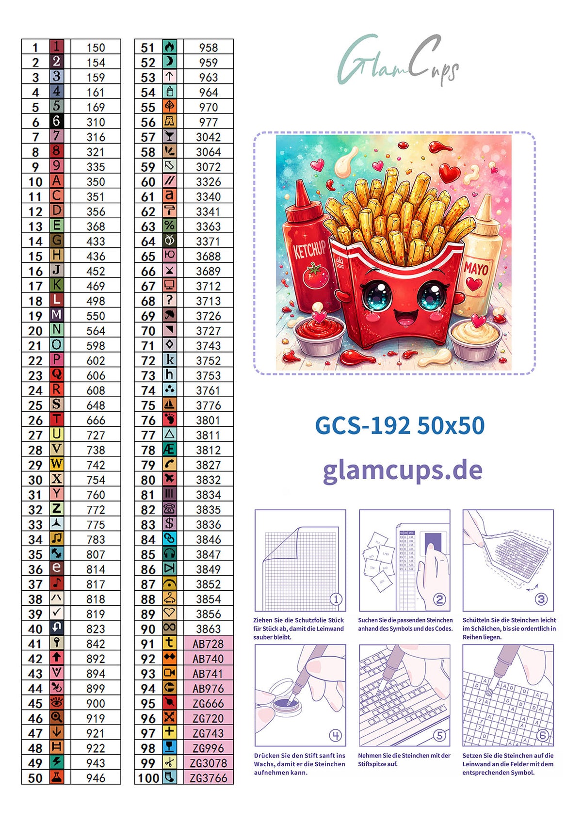 Diamond Painting "Pommes Mayo" (50x50) by Trible C Design