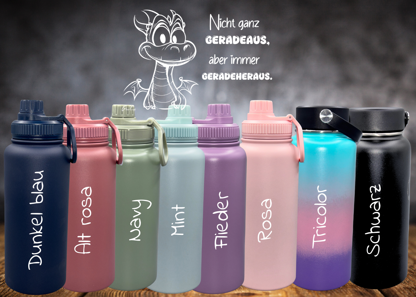 PureMatt Thermoflasche – 950 ml Motive siehe Bilder