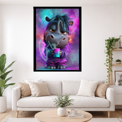 Vorbestellen: Diamond Painting "Müde Hippo " (70x100cm) by Steinchensuchti
