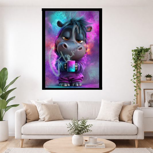 Vorbestellen: Diamond Painting "Müde Hippo " (70x100cm) by Steinchensuchti