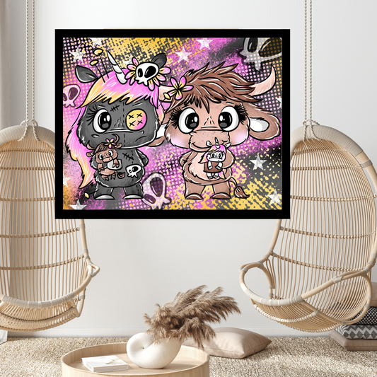 Diamond Painting "Kuhliebe mit Fluch" 70x90cm