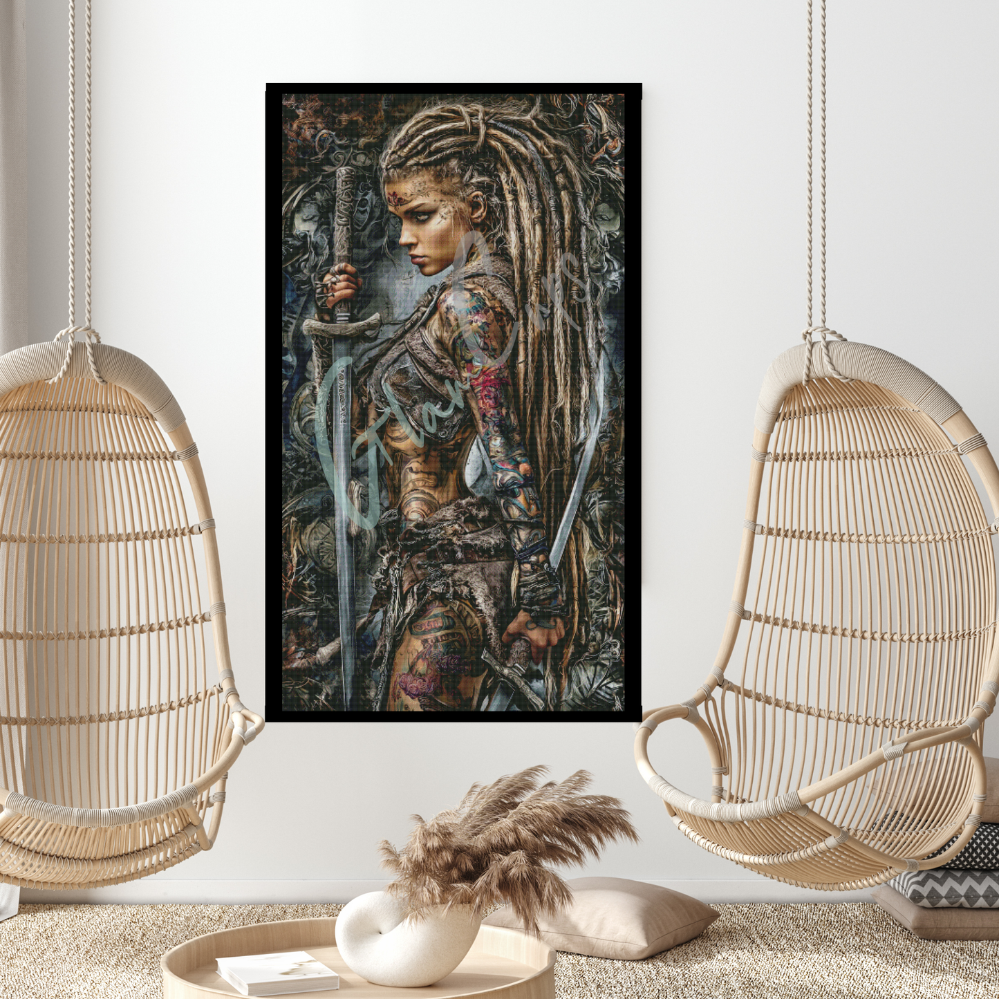 Vorbestellung XXL Diamond Painting "Kriegerin" 90x160cm