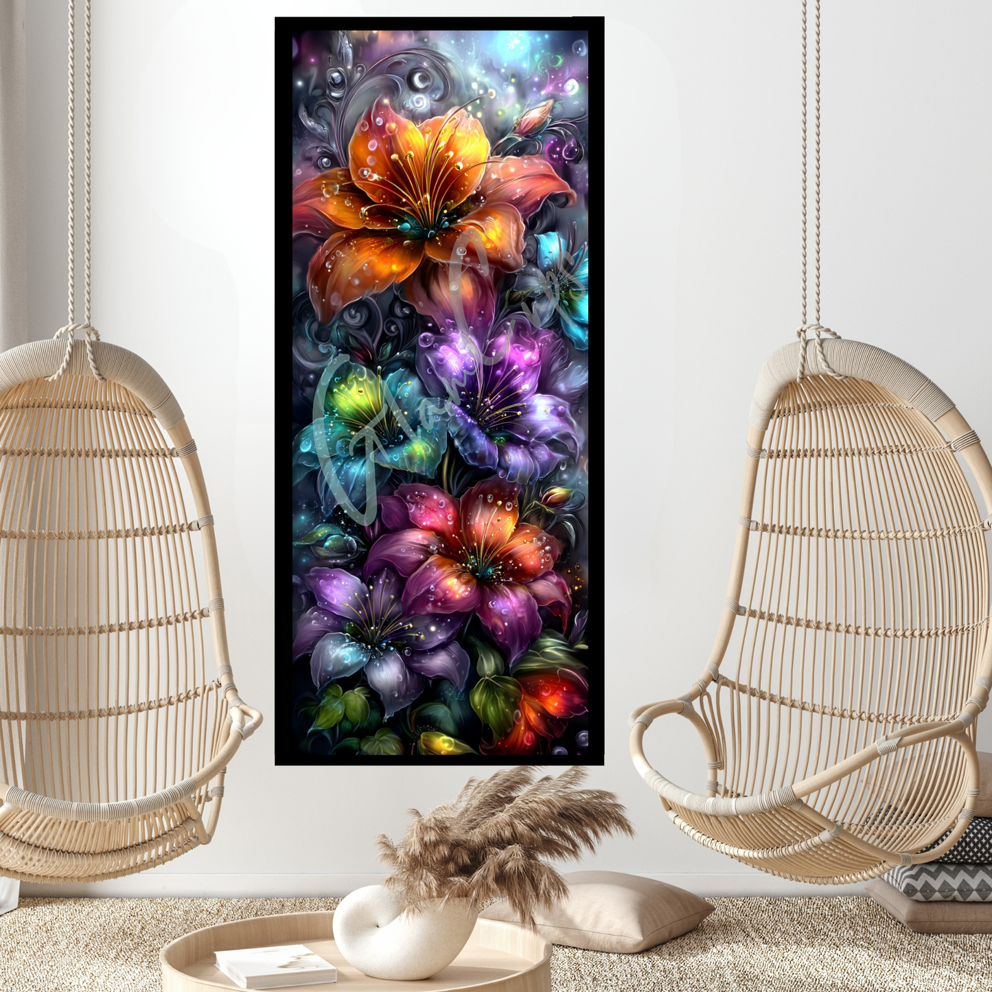 Vorbestellung: Diamond Painting "Mitternachtsblüten" 40x100cm