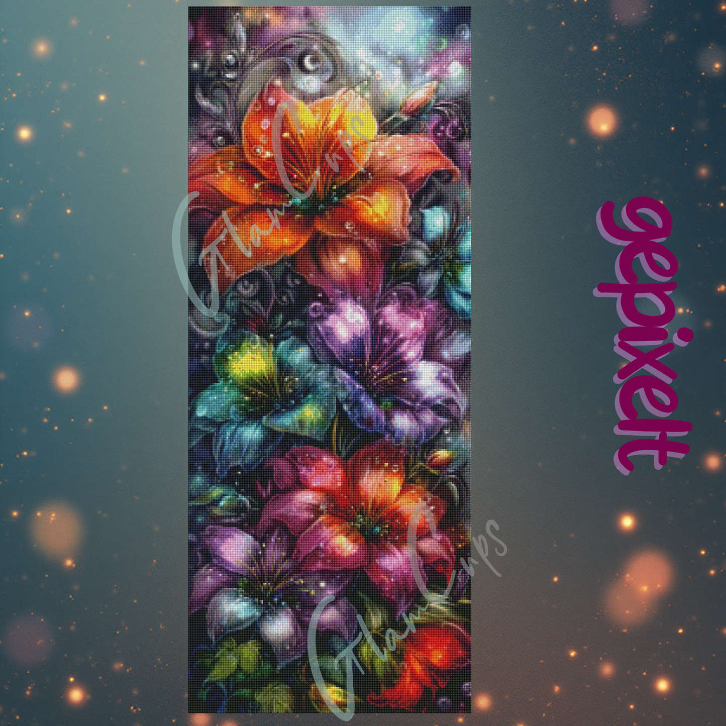 Vorbestellung: Diamond Painting "Mitternachtsblüten" 40x100cm