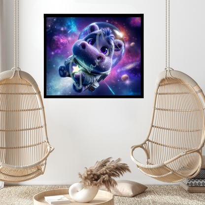 Diamond Painting "Hippo im Hyperdrive " (75x62) by Steinchensuchti