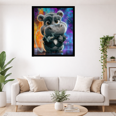 Diamond Painting "Ganster Hippo " (50x60cm) by Steinchensuchti