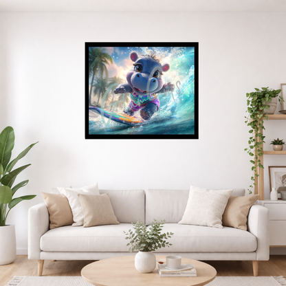 Diamond Painting "Surfer Hippo " (75x62) by Steinchensuchti