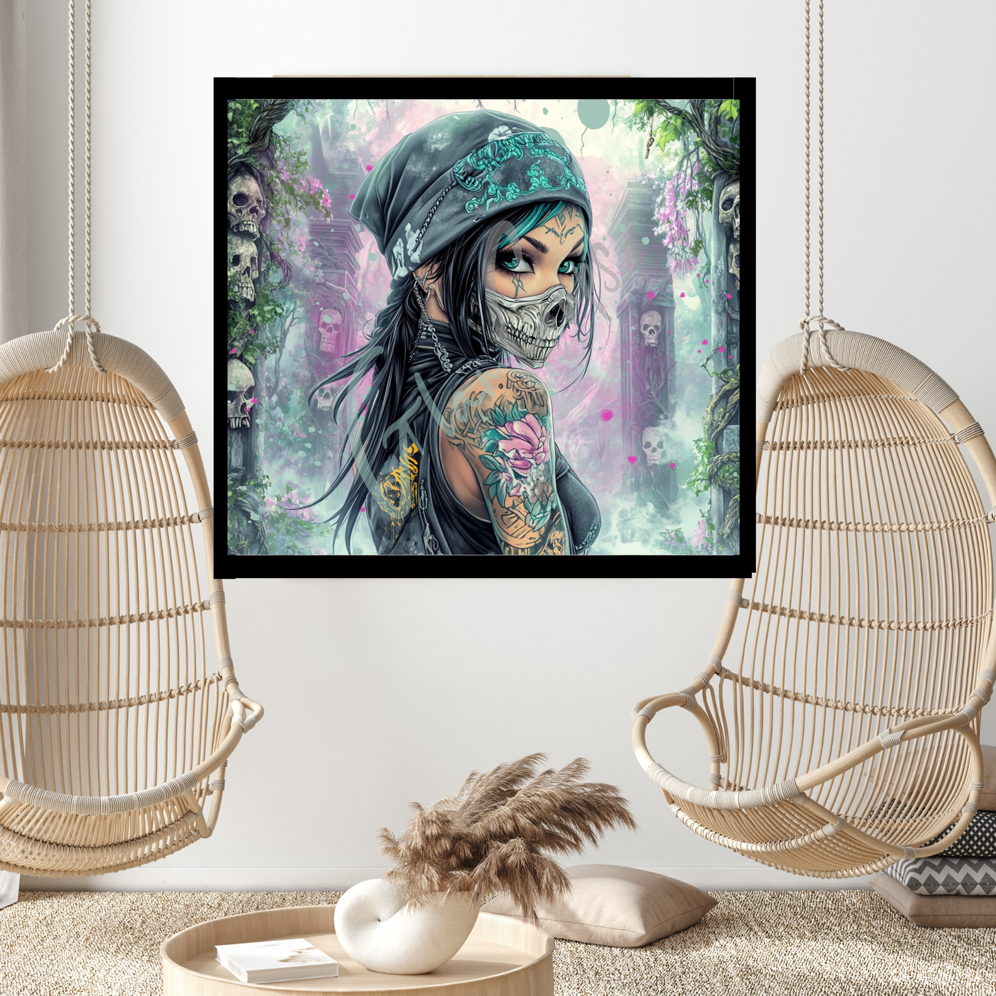 Diamond Painting "Skull Rose Rebel" 90x80cm