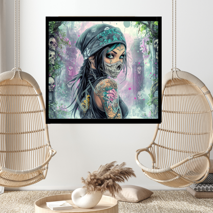 Diamond Painting "Skull Rose Rebel" 90x80cm