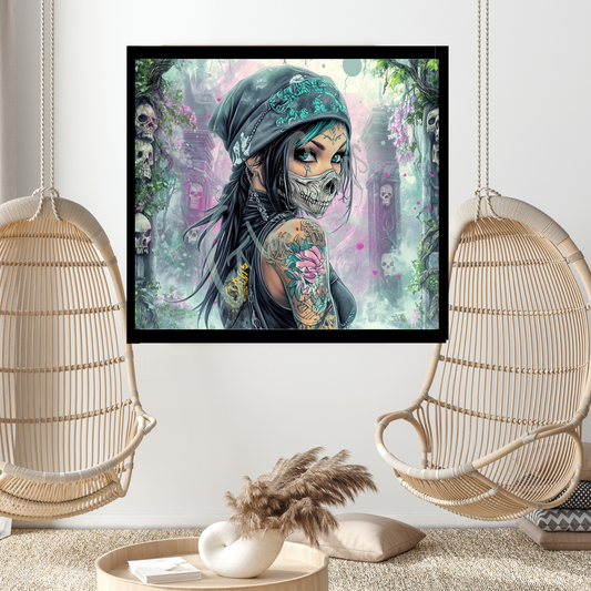 Diamond Painting "Skull Rose Rebel" 90x80cm