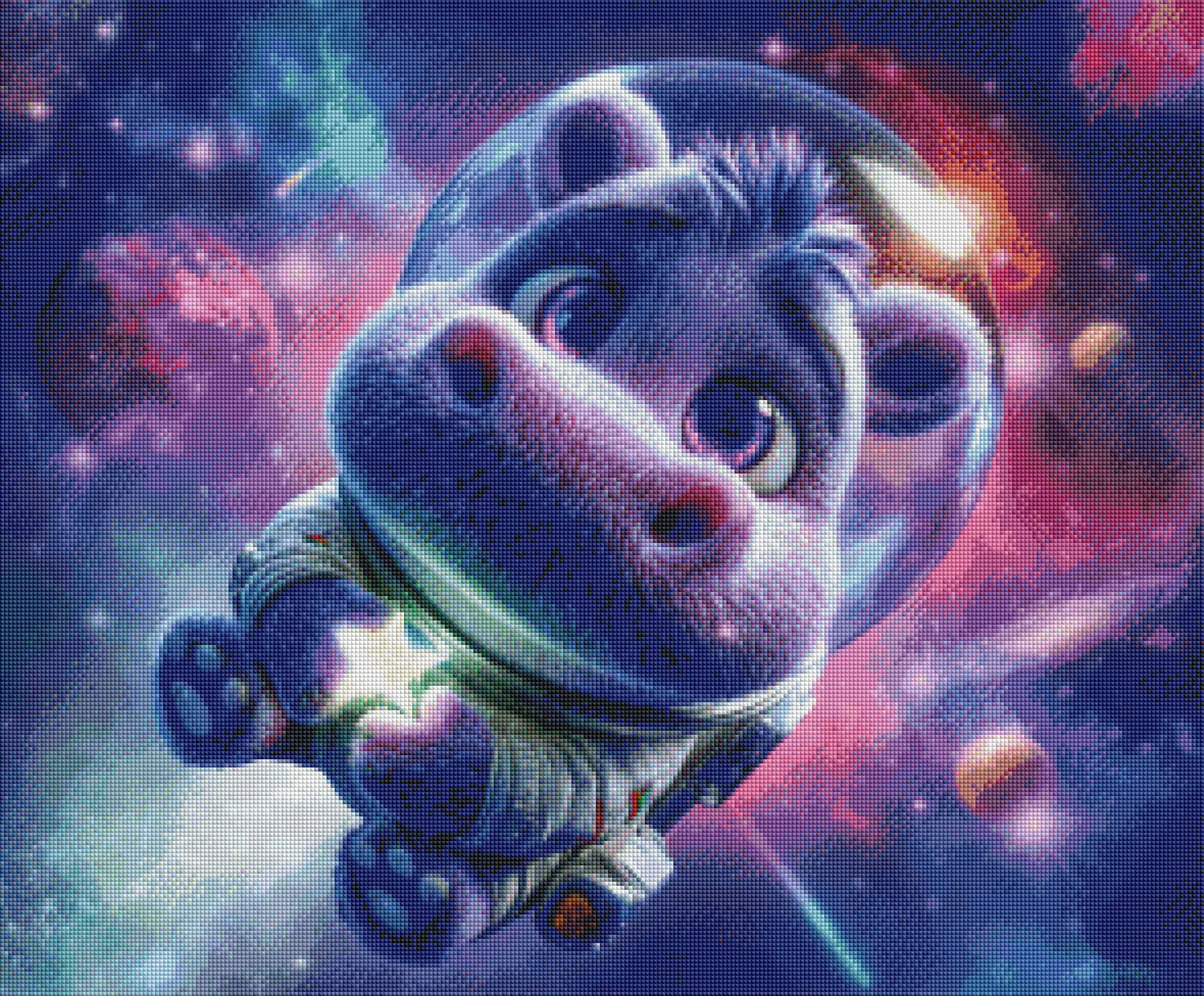 Diamond Painting "Hippo im Hyperdrive " (75x62) by Steinchensuchti