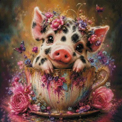 Diamond Painting "Blüten Schweini" (70x70) by Glammy